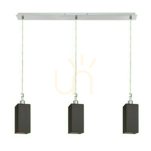 Check Liz Iii 80 Black Glass/Chrome Pendant Lamp 230 V Led E27 3x11 W.