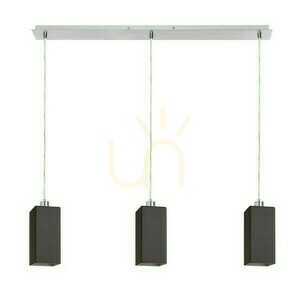 Liz Iii 80 Black Glass/Chrome Pendant Lamp 230 V Led E27 3x11 W. small 0
