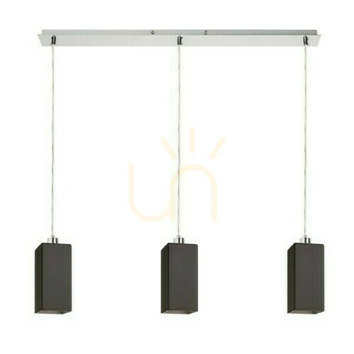 Check Liz Iii 80 Black Glass/Nickel Mat Pendant Lamp 230 V Led E27 3x11 W.
