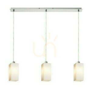 Liz Iii 80 Opal Glass/Mat Nickel Pendant Lamp 230 V Led E27 3x11 W. small 2