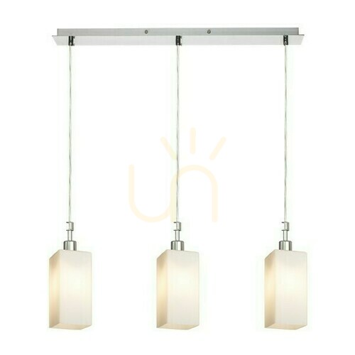 Check Liz Iii 60 Opal Glass/Mat Nickel Pendant Lamp 230 V Led E27 3x11 W.