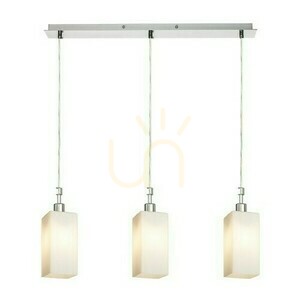 Liz Iii 60 Opal Glass/Mat Nickel Pendant Lamp 230 V Led E27 3x11 W. small 2