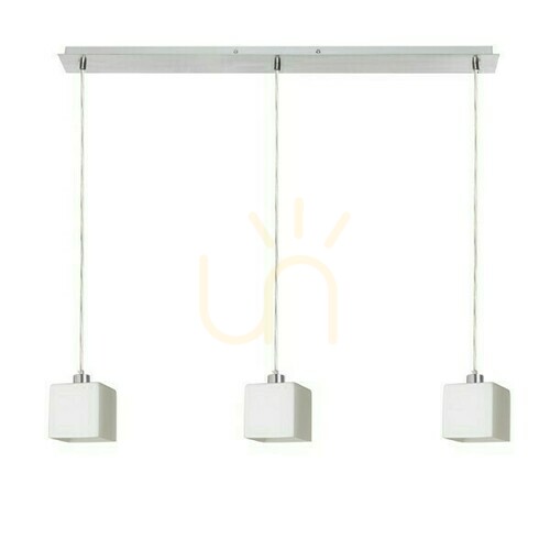 Check Rendl DADOS III 80 pendant light, opal glass/chrome, 3×E27