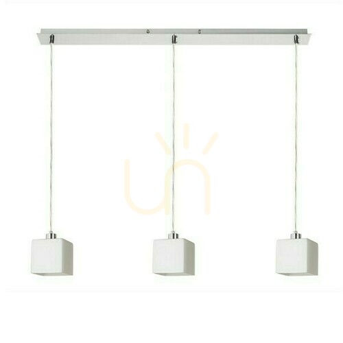 Check Dados Iii 80 Opal Glass/Mat Nickel Pendant Lamp 230 V Led E27 3x11 W.