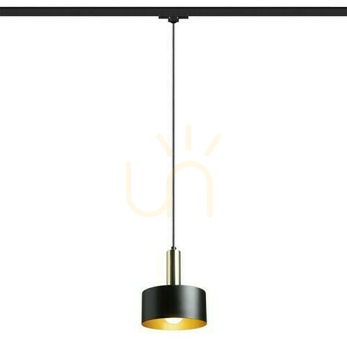 Check Giulia 20 To 3 Phase Pendant Lamp. Rails Black/Gold Bronze Brass 230 V E27 40 W.