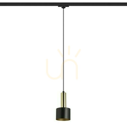 Check Giulia 12 To 3 Phase Pendant Lamp. Rails Black/Gold Bronze Brass 230 V E27 40 W.