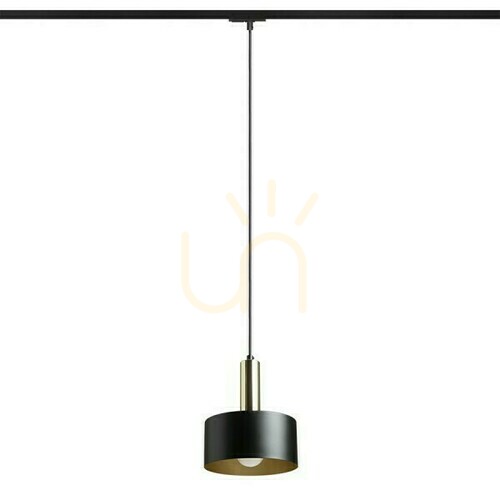 Check Giulia 20 To 1 Phase Pendant Lamp. Rails Black/Gold Bronze Brass 230 V E27 40 W.