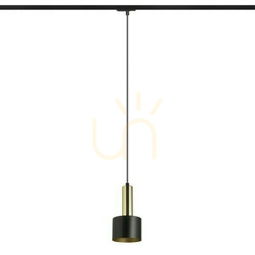 Check Giulia 12 To 1 Phase Pendant Lamp. Rails Black/Gold Bronze Brass 230 V E27 40 W.