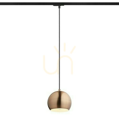 Check Rendl Agneta pendant for 1-circuit track, brushed copper, E27, 11 W