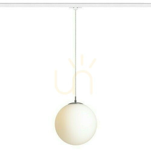 Check Luna 30 Pendant Lamp For 3 Phases. Opal Glass/Chrome Rails 230 V E27 15 W.