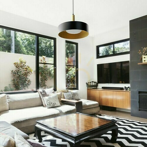 Check Giulia 40 Pendant Lamp Black/Gold Bronze Brass 230 V E27 W.