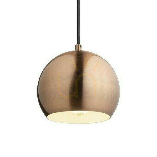 Check Agneta Brushed Copper Pendant Lamp 230 V E27 40 W.