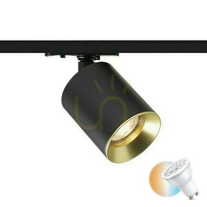 Dario Spotlight For 1 Phase. Rails Black Brushed Brass 230 V Gu10 9 W. small 0