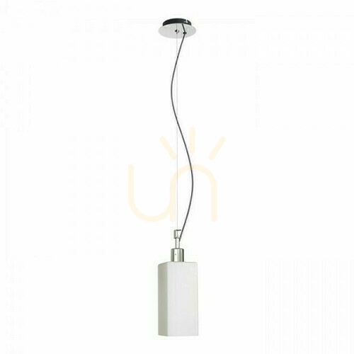 Check Liz New Opal Glass/Chrome Pendant Lamp 230 V E27 28 W.