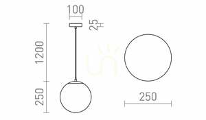 Rendl LUNA 25 R13746 pendant light – opal glass, chrome, Ø25 cm, E27 small 5