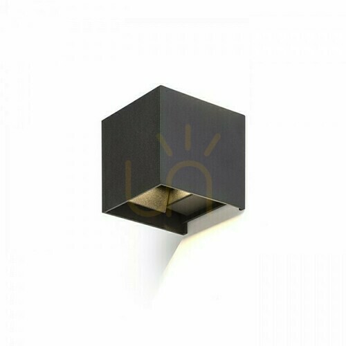 Check Tito Sq Dimm outdoor wall lamp Black 230 V Led 2x3 W Ip65 3000 K