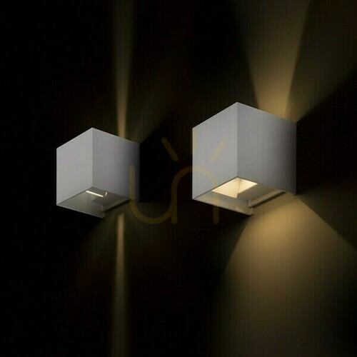 Check Tito Sq Dimm outdoor wall lamp White 230 V Led 2x3 W Ip65 3000 K