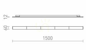 Rendl FLATLINE 150 R13732 linear light for 3-circuit tracks, white, LED 50 W, 3000 K small 6
