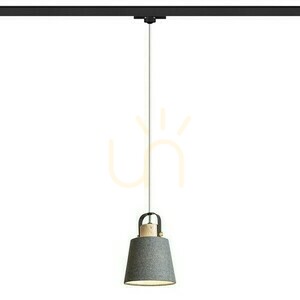 Choupette Pendant Lamp For 3 Phase Rail. GreyBlack Textil/Lumber 230 V E27 15 W. small 0