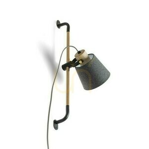 Wall lamp Choupette Adjustable GreyBlack Textil/Lumber 230 V E27 15 W. small 0