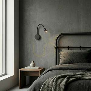 Rendl VALE R13648 black LED wall reading light 3 W 3000 K with flexible arm small 5