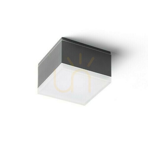 Check Plafonds Outdoor Orin Sq Ceiling Anthracite Satin Acrylic 230 V Led 10 W Ip54 3000 K