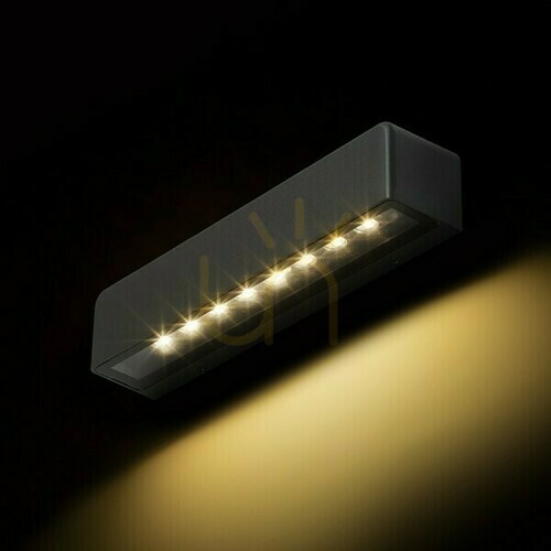 Check SAMPO outdoor wall light, anthracite grey, LED 9 W, 3000 K, IP65