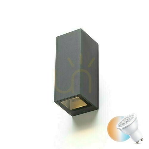 Check Outdoor wall lamp Desmond Ii wall lamp Anthracite 230 V Gu10 2x35 W Ip44