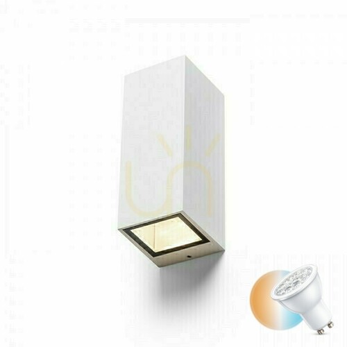 Check Outdoor wall lamp Desmond Ii Wall lamp White 230 V Gu10 2x35 W Ip44
