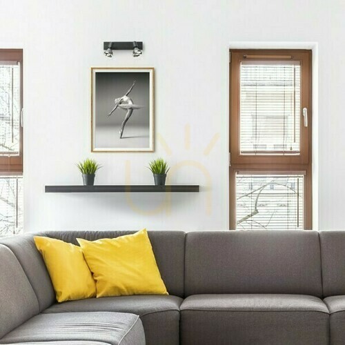 Check Wall lamp Trica Ii Black 230 V Gu10 2x25 W.