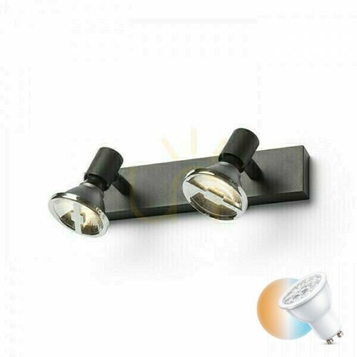 Check Wall lamp Trica Ii Black 230 V Gu10 2x25 W.