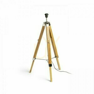 Alvis Lampshade Accessory Floor Stand Bamboo/Chrome 230 V E27 28 Watt. small 1