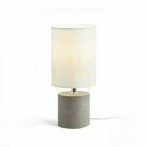 Rendl Camino table lamp with shade, white, cement base, E27 max. 15 W small 1