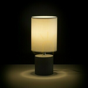 Rendl Camino table lamp with shade, white, cement base, E27 max. 15 W small 2