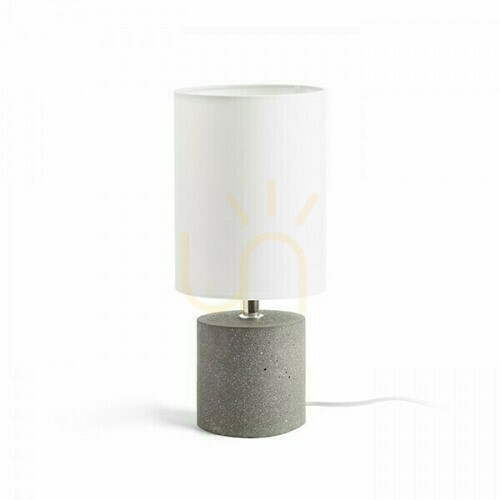 Check Rendl Camino table lamp with shade, white, cement base, E27 max. 15 W