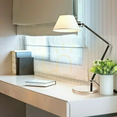 Check Montana Table Lamp White/Black Chrome 230 V E27 11 W