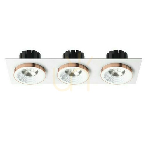 Check Sharm Sq Iii Recessed Luminaire White Copper 230 V Led 3x10 W 24° 3000 K