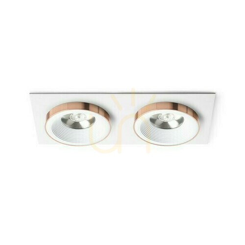 Check Sharm Sq Ii Recessed Luminaire White Copper 230 V Led 2x10 W 24° 3000 K