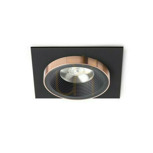Check Rendl SHARM SQ I recessed downlight, black / black copper, LED 10 W, 3000 K, 24°