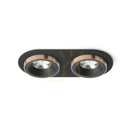 Check Sharm R Ii Black/Black Copper recessed luminaire 230 V Led 2x10 W 24° 3000 K