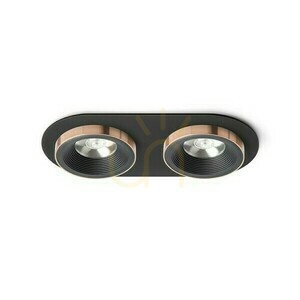 Rendl SHARM R II Recessed Downlight 2x10W LED 3000K 24° Black/Black Copper, 23 cm small 0