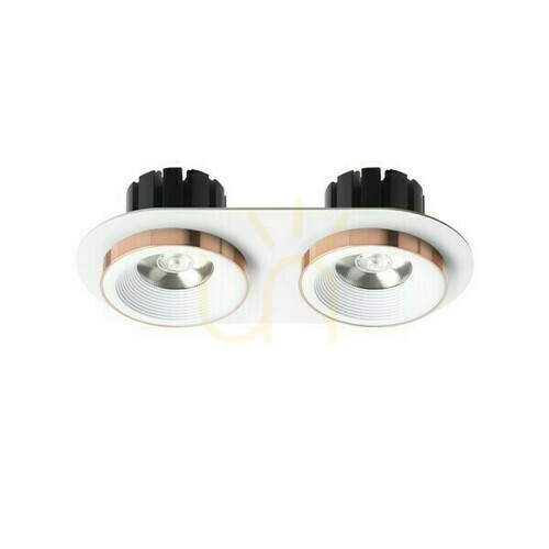 Check Sharm R Ii Recessed Luminaire White Copper 230 V Led 2x10 W 24° 3000 K