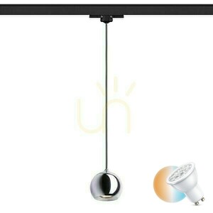 Desty Pendant Light for 3 Phase Rail Black Chrome 230 V Gu10 35 W. small 0