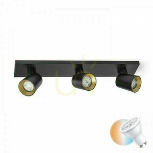 Kenny Iii Black/Gold Surface Mounted Lamp 230 V Gu10 3x35 Watt. small 0