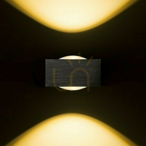 Check Outdoor wall lamp Korso Ii Black Anodized 230 V Led 2x3 W 120° Ip54 3000 K