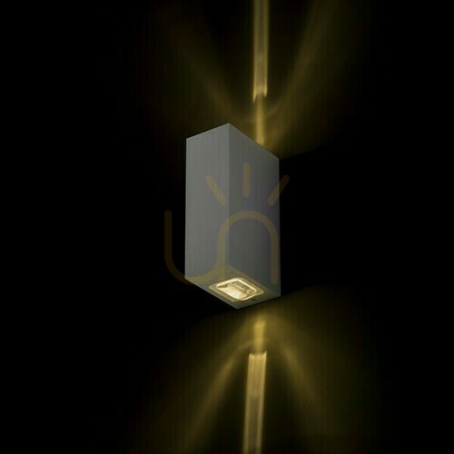 Check Outdoor wall lamp Nick Ii Brushed Aluminum 230 V Led 2x3 W 10° Ip54 3000 K