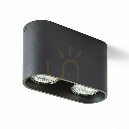 Check Rendl MANTOVA II matte black ceiling spotlight, 2 × GU10 7 W