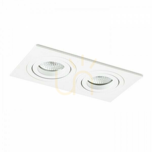 View Pasadena Gu10 Sq Ii Recessed Luminaire White 230 V 2x50 W. Pasadena Gu10 Sq Ii Recessed Luminaire White 230 V 2x50 W.