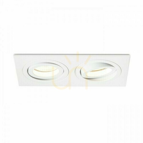Check Rendl PASADENA GU10 SQ II recessed downlight, white, 2x GU10 max. 7 W