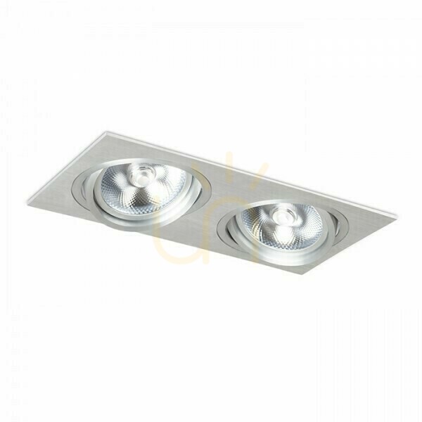 Pasadena Recessed Luminaire G53 Sq Ii Brushed Aluminum 12 V 2x50 W.